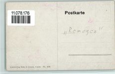 W5480 Remagen Ortsansicht Pferdekutschen Ort durch handschriftl. Schwarz-Weiß-Rot Künstlerkarte