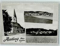 83565 W8019 Aßling - Kirche Gesamtansicht 3-Bildaufnahme