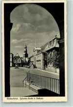 49610 W4570 Quakenbrück - Sylvester-Kirche und Rathaus