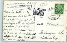 87629 W8958 Hopfen am See 1956 - Pension Cafe Hartung mit Innenansichten AK