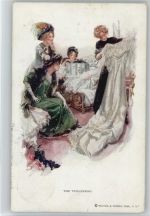 Glamour Frauen - Hochzeitskleid - Schuhe - Mode - 1912 AK Fisher, H. Künstlerkarte
