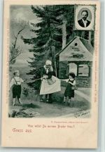 sign Daiber - Hänsel und Gretel von Humperdinck Komponist 1900 Serie 3 Nr. 3747 AK Hänsel und Gretel