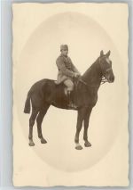 WK I - Soldat mit Pferd Foto AK Soldat
