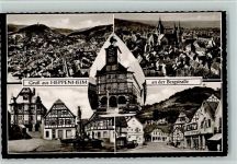 64646 W6148 Heppenheim (Bergstraße) - Gesamtansicht Ortsansichten Fachwerkhaus Brunnen Mehrfachaufnahme