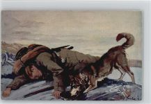 Wohlfahrtskarte - Sanitätshund im Feld Nr. 2 - Rotes Kreuz Sanitätshund
