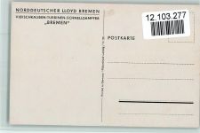 Dampfer Bremen AK Norddeutscher Lloyd Künstlerkarte