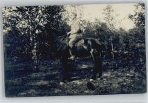 Soldat auf einem Pferd Foto AK Soldat