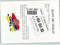 Original Autogramm, Alan MC Inally, Opel Auto Werbung Fußball