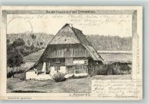 sign A. Moser , Schwarzwaldhäuser - Bauernhaus auf der Sommerau Schwarzwald Maler 1899 Künstlerkarte