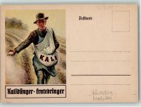 Kalidünger - Aussaat , Bauer, sign Schwarm Düngerwerbung Künstlerkarte