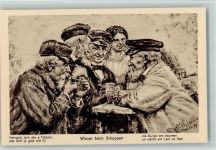 Winzer beim Schoppen - Berufe - Wein Strieffler, H. Künstlerkarte