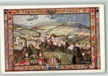 Wien 1928 - X. Dt. Sängerbundesfest - Festpostkarte - Grinzing mit Kobenzl und Kahlenberg Sängerfest Künstlerkarte