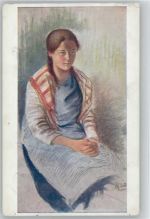Frauen - signiert Künstler sign. Künstlerkarte