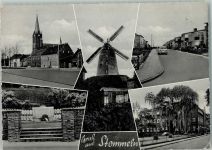 50259 W5025 Stommeln - Kirche Ehrenmal Windmühle