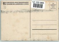 Wochenend Hochseefahrt der Hamburg-Amerika Linie - Mittelamerika AK Flecken Schifffahrt