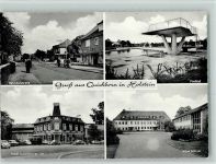 25451 W2085 Quickborn , Kr Pinneberg - Bahnhofstraße Freibad Rutsche Hotel Quickborner Hof Neue Schule