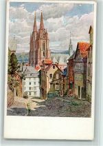 W3550 Marburg Am Roten Graben sign. K. Lindegreen Lindegreen, K. Künstlerkarte