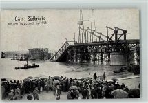 W5000 Köln Südbrücke nach dem Einsturz 1908 AK Naturereignis