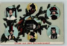 Tannenzapfen - Trachten aus dem Schwarzwald AK Trachten Schwarzwald Prägedruck