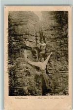 Schlupfkamin kletterei - Huber Nr. III - ca 1900 AK Bergsteiger