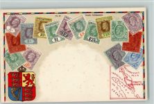 Nr.90 Ottmar Zieher, Straits Settlements litho Wappen Briefmarkenabbildung Prägedruck
