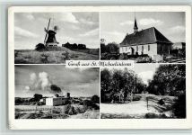 25693 W2220 St. Michaelisdonn 1966 - Kraftwerk? Mühle, Kirche , AK