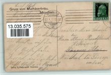 W8000 München Bierhallen - Mathäserbräu AK Bier 1913 Künstlerkarte
