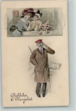 Neujahr - BKW Serie 2985-4 - Telefon Kränzle, J. 1914 Künstlerkarte
