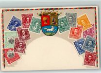 Nr. 33 - Wappen - Venezuela , gute Erhaltung AK Briefmarkenabbildung Prägedruck