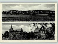 65620 W6251 Fussingen 1952 - Gasthaus Schmitt, Kirche, Teilansicht, gute Erhaltung AK
