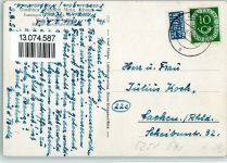 65620 W6251 Fussingen 1952 - Gasthaus Schmitt, Kirche, Teilansicht, gute Erhaltung AK