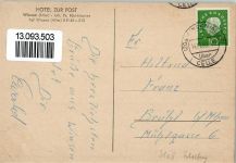 29229 W3100 Winsen (Aller) 1960 - Hotel zur Post mit Innenansicht , kl. Eckknick AK