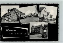 36304 W6323 Rainrod , Kr Alsfeld - Kirche Ortsansichten Schule Fachwerkhaus 4-Bildaufnahme