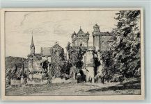 Löwenburg - Federzeichnung - Kunstverlag Mandt Ubbelohde, O.