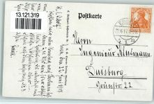 Hessen Tracht - Mädchen beim Stricken, sign Beithan Stricken 1917 Gebrauchsspuren