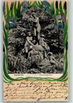 W7500 Karlsruhe , Baden Nymphengruppe Pflanzen 1899 Lithographie