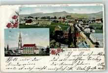 02794 O8807 Leutersdorf , OL 1905 - Bahnhof Hotel Deutscher Kaiser Großer Stein Schule Ev. Kirche