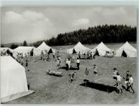 W7461 Obernheim , Württ Zeltlager der Sportkreisjugend Esslingen AK Tischtennis Foto AK