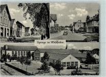 32139 W4905 Spenge Gebrauchsspuren Lange Straße Poststraße Volksschule mit Aufbauzug