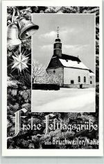 55758 W6581 Bruchweiler - Kirche Winter Glocken Tannenbaum