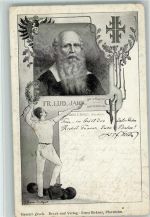 W7530 Pforzheim 2 Eckknicke Turnvater Jahn 1903 Gebrauchsspuren