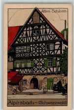 72275 W7297 Alpirsbach Künstlersteindruck Altes Schloss sign
