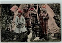 Tromsoe Romsa Lapper Hunde Tracht Trachten Norwegen