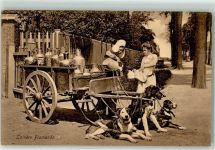 Latiere Flamande Mutter und Kind kaufen Milch AK Hundekarren