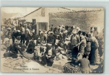 Skopje Uskub 1917 - Dienstags-Markt Marktszene Feldpost WK I Sächs. Landst.-Inf.-Batl. XII 19