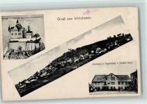 35327 W6314 Ulrichstein 1910 - Schloß Ulrichstein 17. Jahrhundert Gesamtansicht Gasthaus zum Vogelsberg 3-Bildaufnahme
