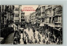 Cartagena 1914 - Puertas de Murcia , Desfile del Regiment de Sevilla - Militär , sehr gute Erhaltung AK