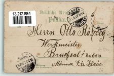 O9500 Zwickau Gruss aus - Litho, Feuer, Brand der Kaserne Kaserne 1897 Gebrauchsspuren