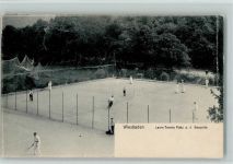 W6200 Wiesbaden Lawn-Tennis Platz - es wird gespielt AK Tennis 1910