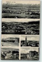 84359 W8346 Simbach a. Inn 1917 - Kirche Bahnhof Tor